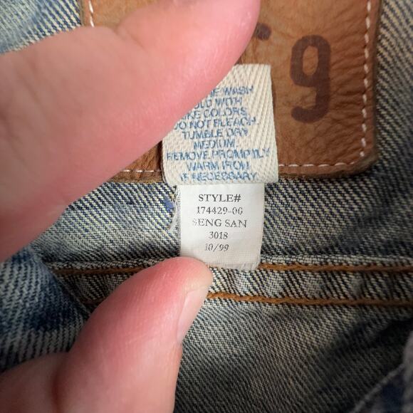 Vintage Gap 1969 Denim Jacket XS Beaded Floral Y2K Custom Folk Boho - Picture 10 of 10